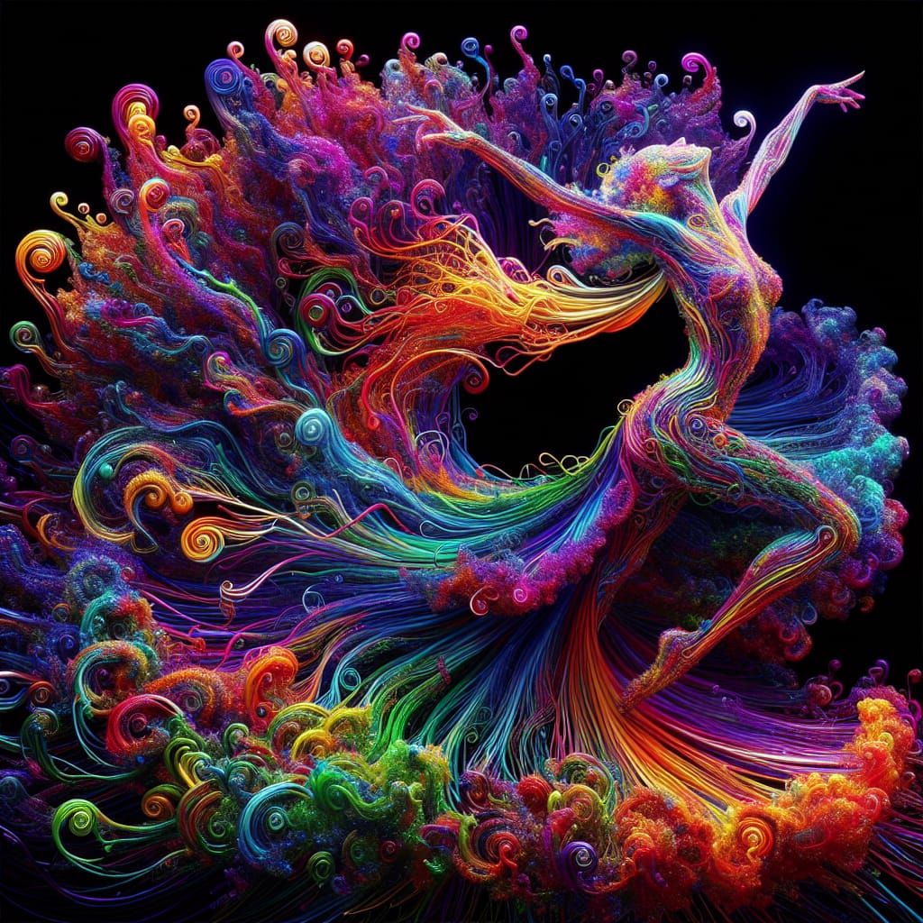 Vibrant Metallic Flamenco Dancer