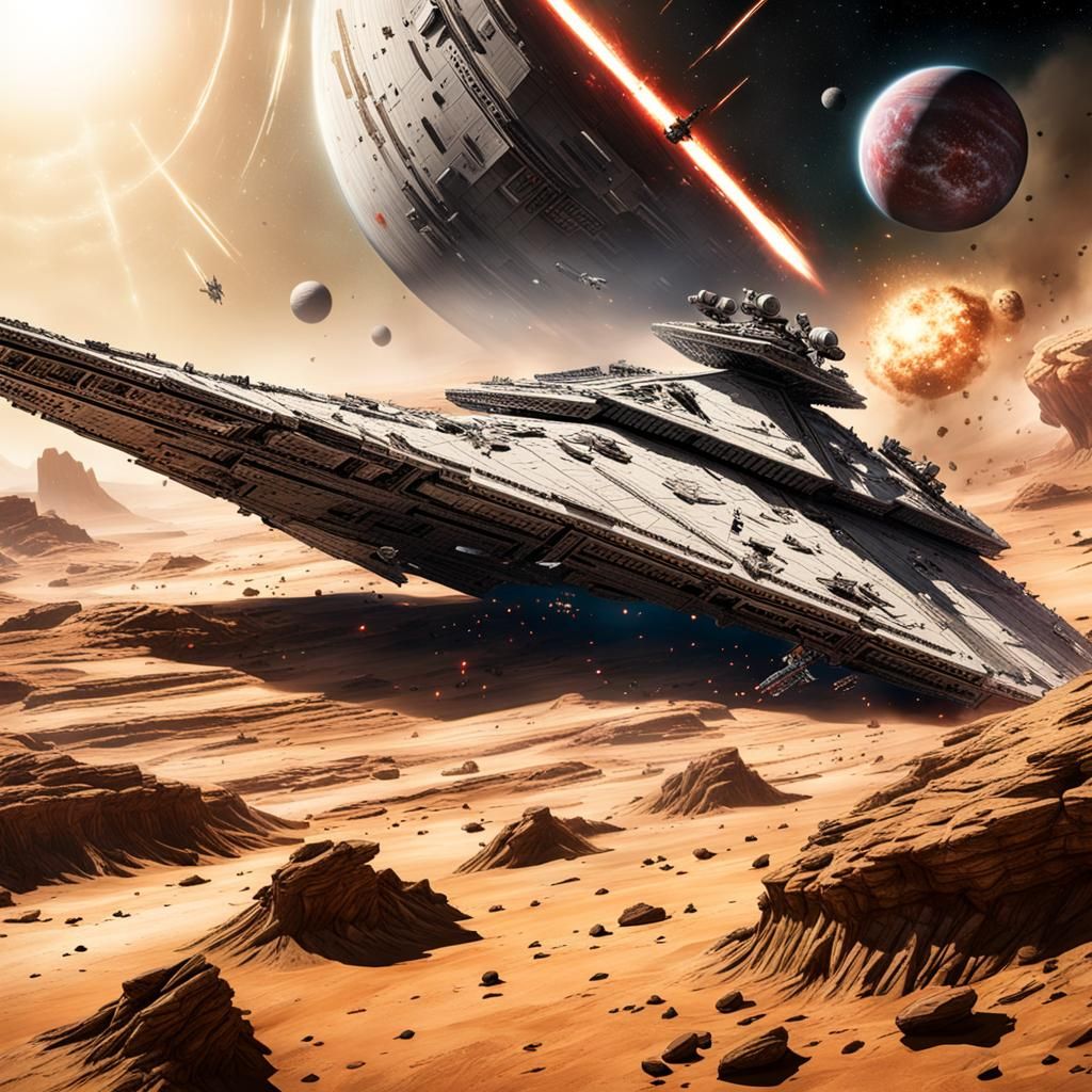 Star Destroyer Crashes Into Planet