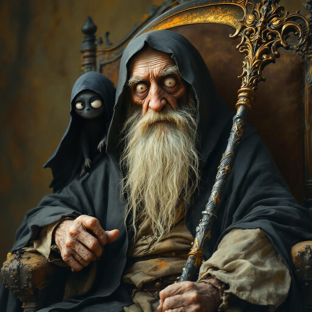 Charming Reaper's Apprentice in Surrealist Style