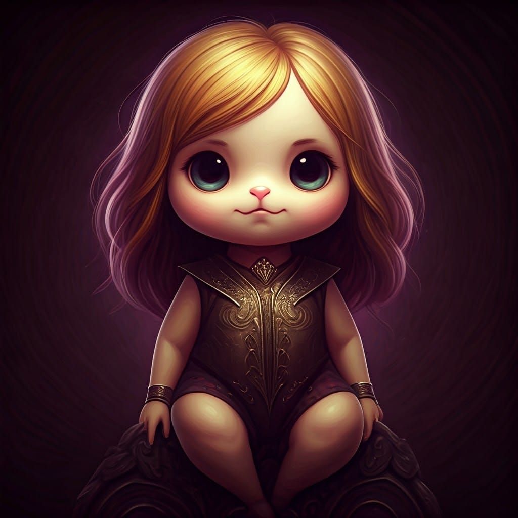 Dark Fantasy Art in Purple and Yellow