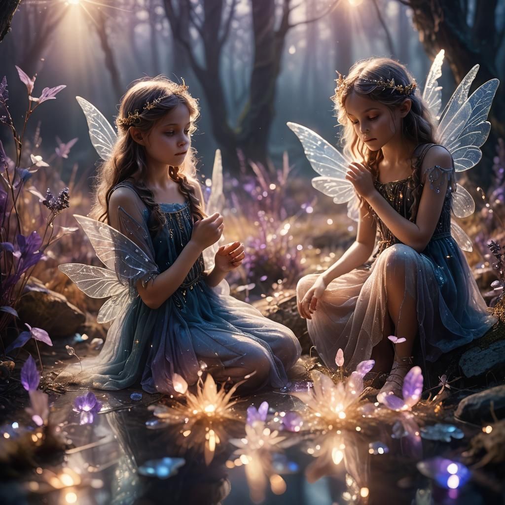 Fairies Living in a Crystal: Cinematic Film Still
