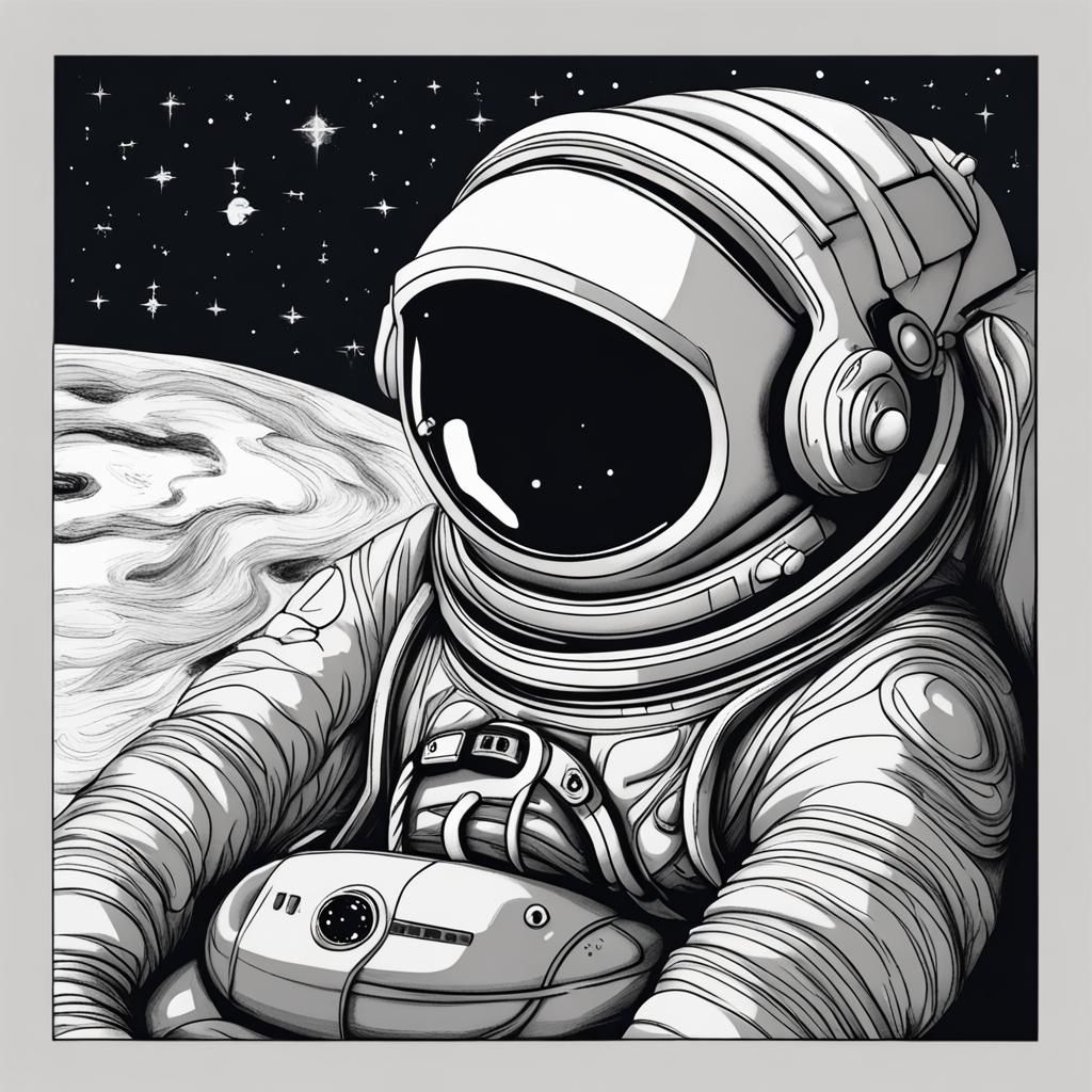 Resting Astronaut: AI Generated Image