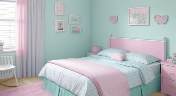 Pastel Colors Dominate Serene Bedroom Interior