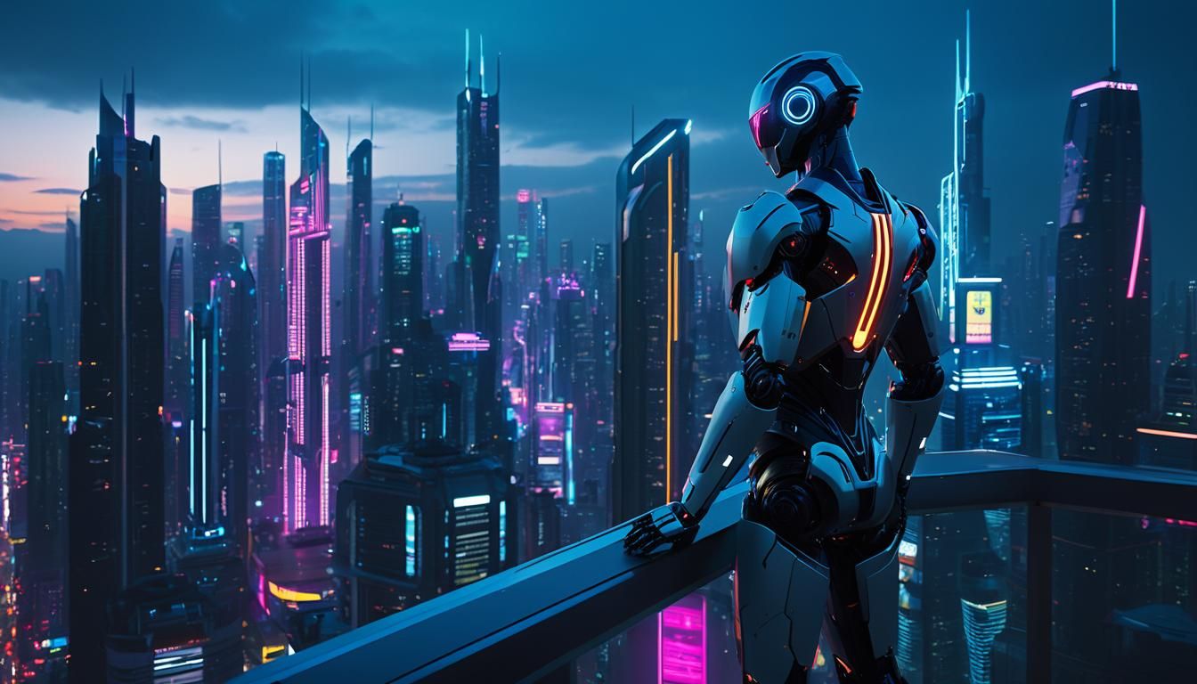 Futuristic Cityscape at Dusk in High Resolution