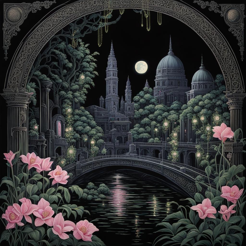 City Sewers with Glowing Orbs and Lush Details