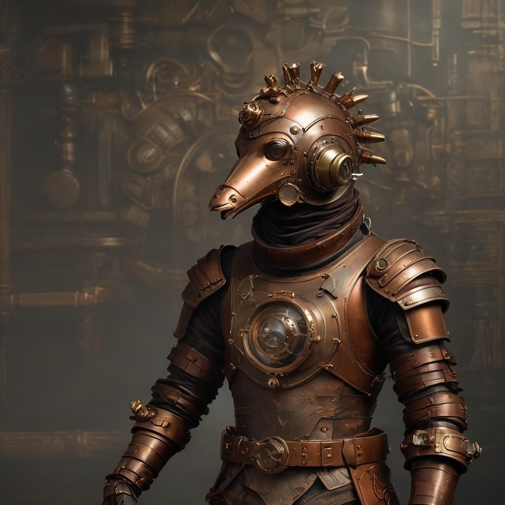 Steampunk Pangolin in Steam-Powered Armor