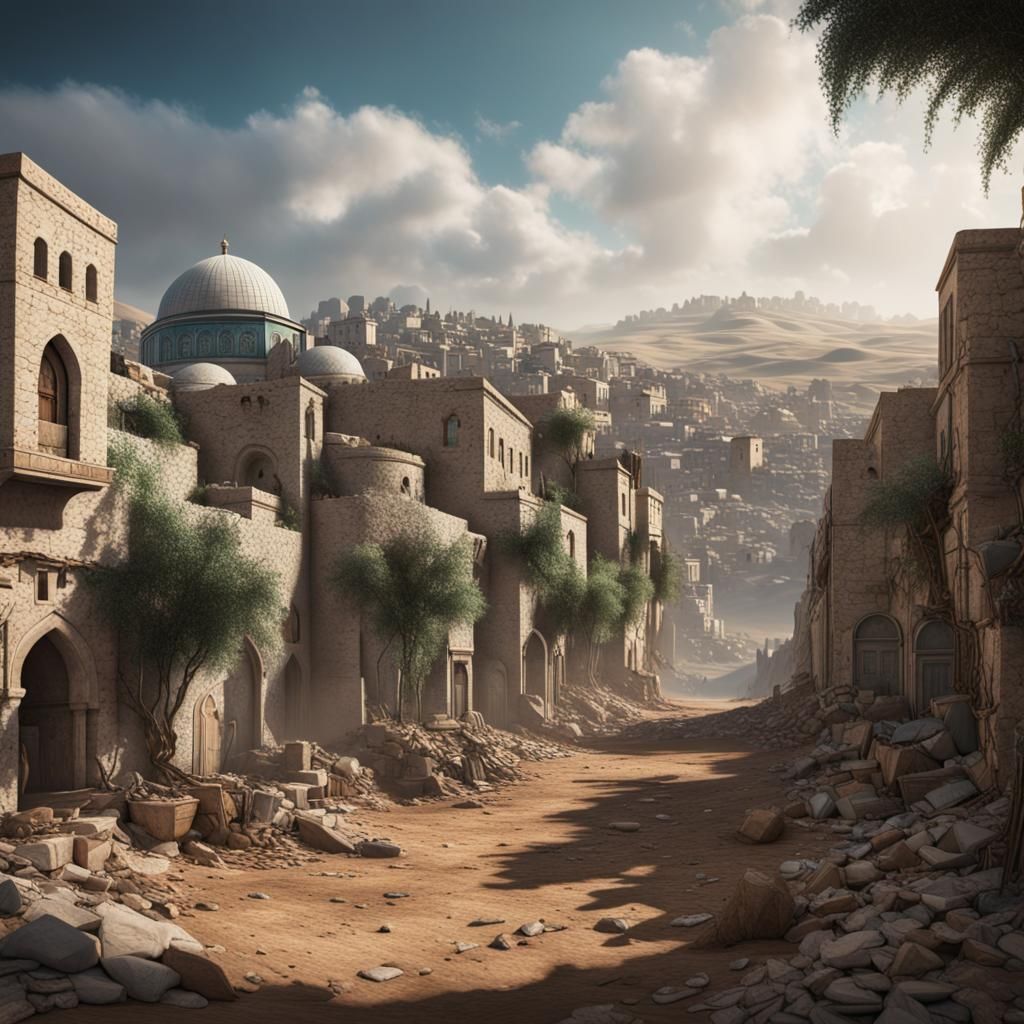 Detailed Matte Painting Supporting Palestine