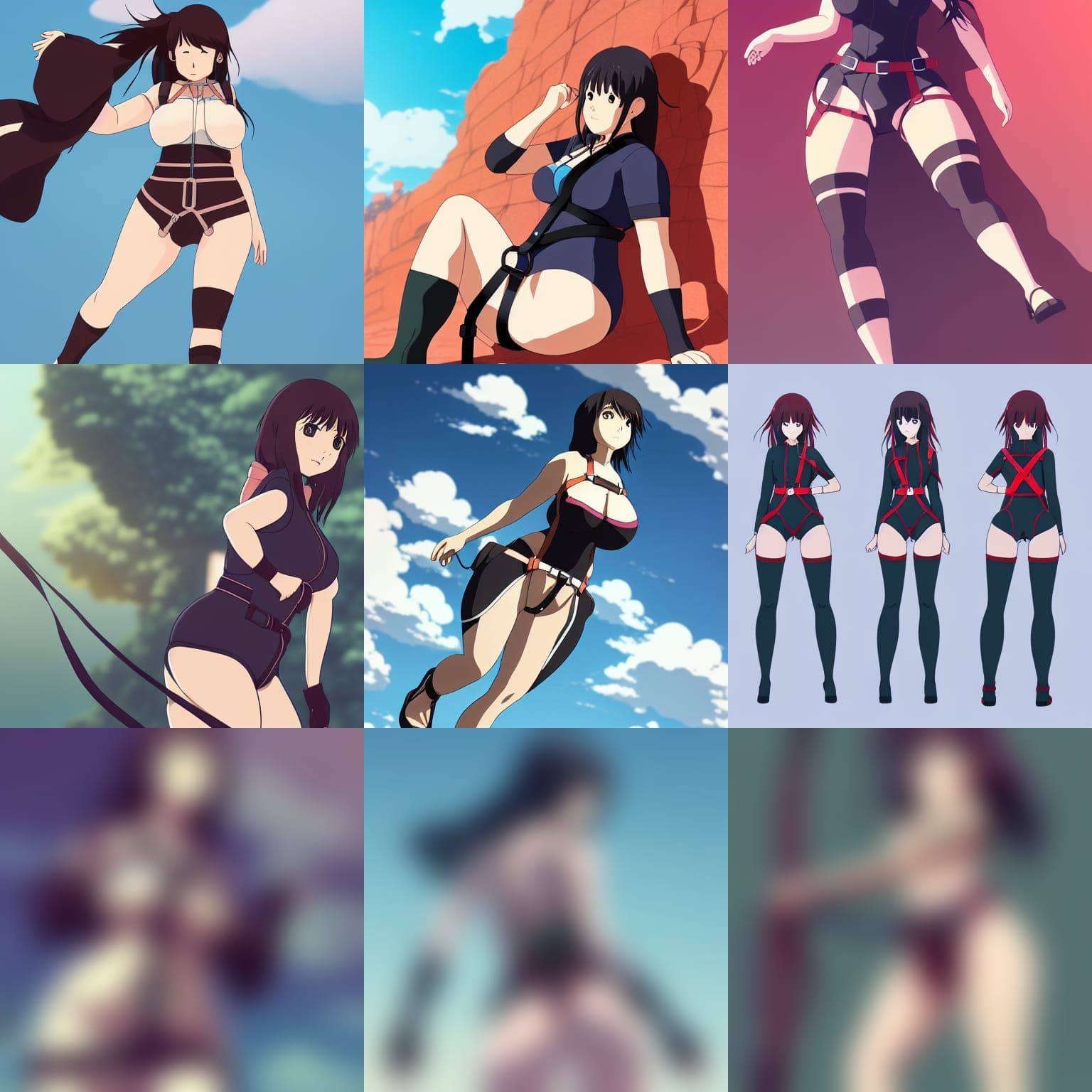 Anime Style Women in Harnesses, Ghibli Key Visual