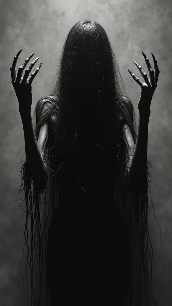 Hyper-Realistic Nightmare Figure Emerges from Darkness