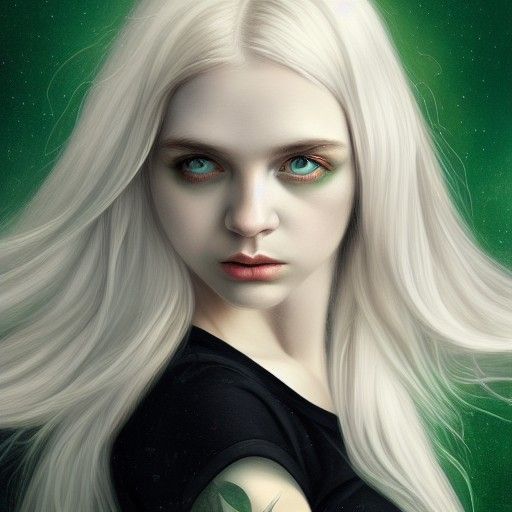 Fierce Girl with Blonde Hair, Detailed Matte Painting