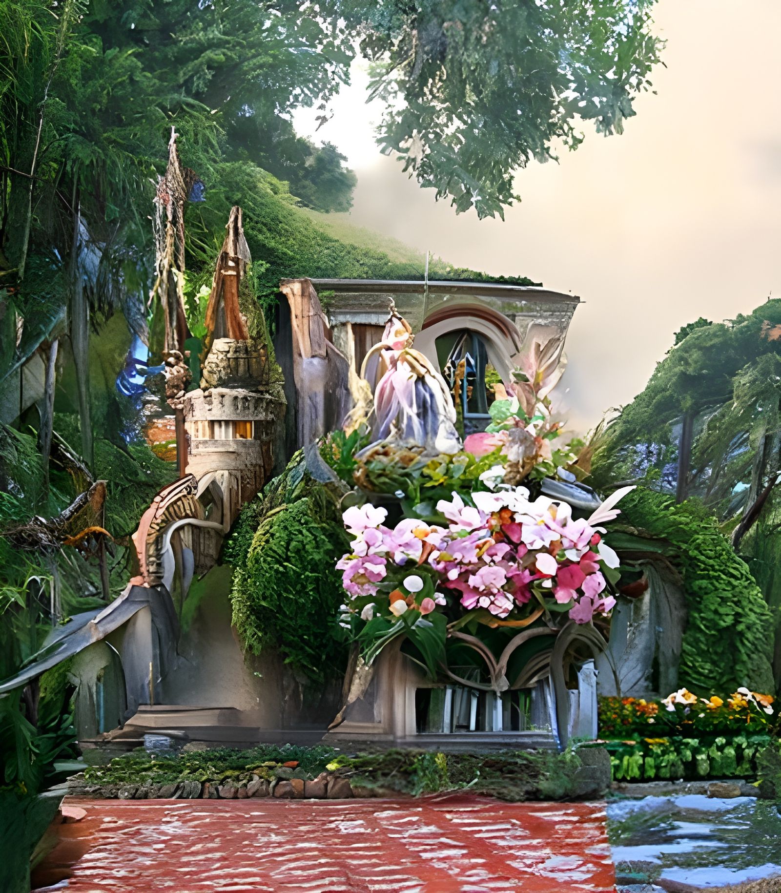 Ethereal Elven Bordello in a Thomas Kinkade Style