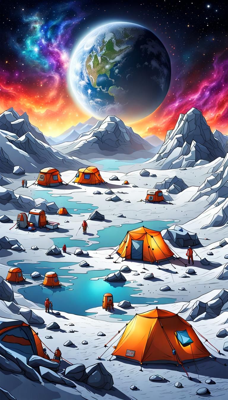 Intergalactic Camping Adventure on the Moon