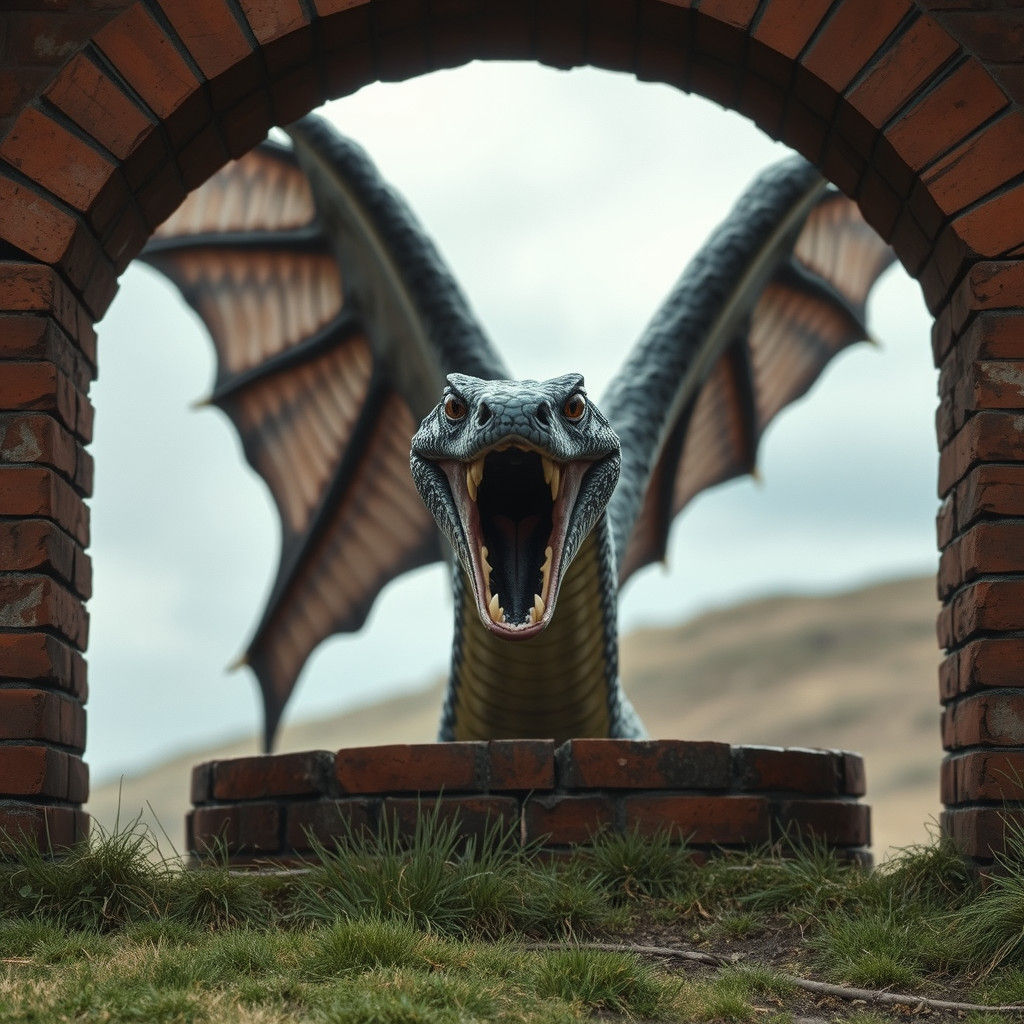 Giant Serpent Erupts from Ancient Well in Cinematic Splendor
