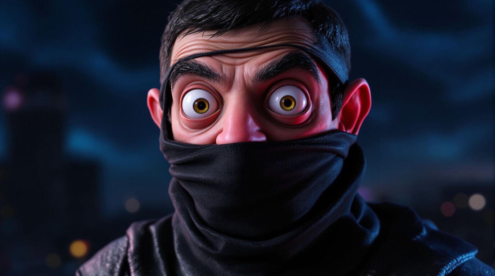 Mr. Bean as Ninja: 3D Render