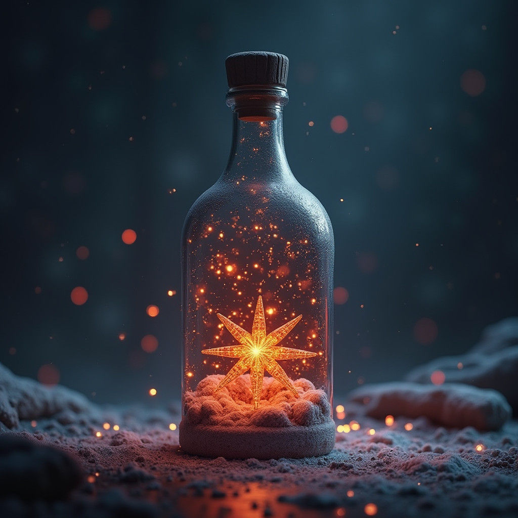 Christmas Star in a Bottle: Matte Painting
