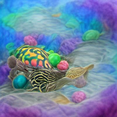 Colorful Sea Turtles in Coral Reef