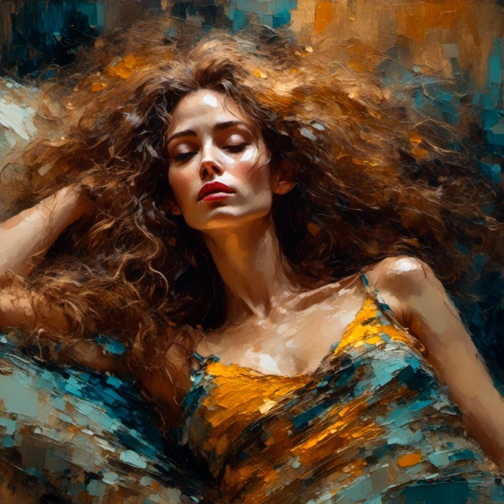 Expressionist Portrait of a Lady in Bed