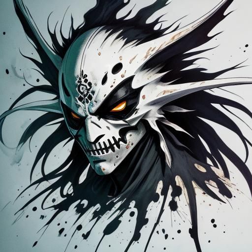 Intricately Detailed Hollow Mask Splash Art