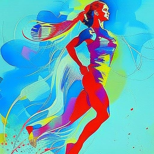 Realistic Impressionist Runners in Motion