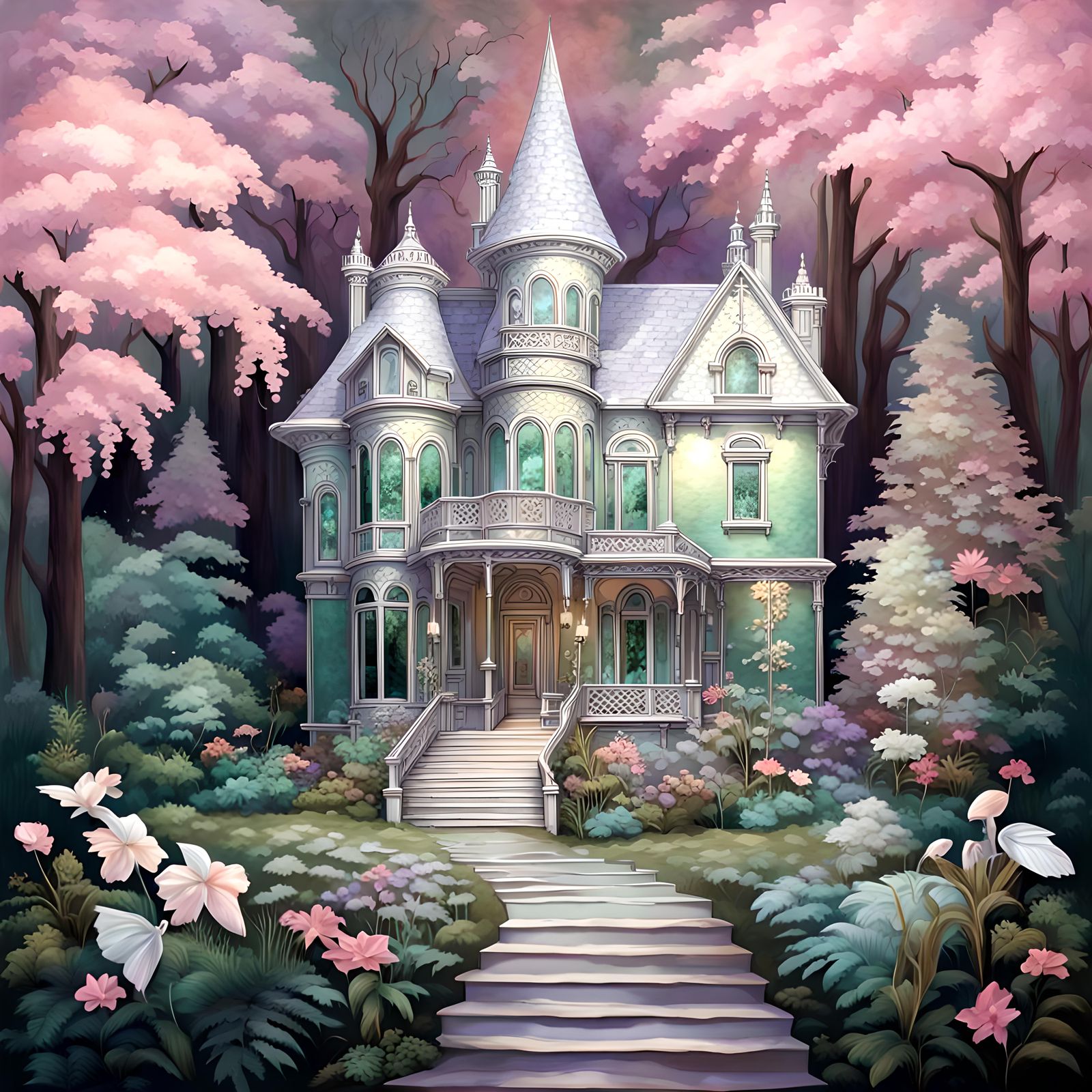 Iridescent mother-of-pearl black fantasy fairy victorian man...