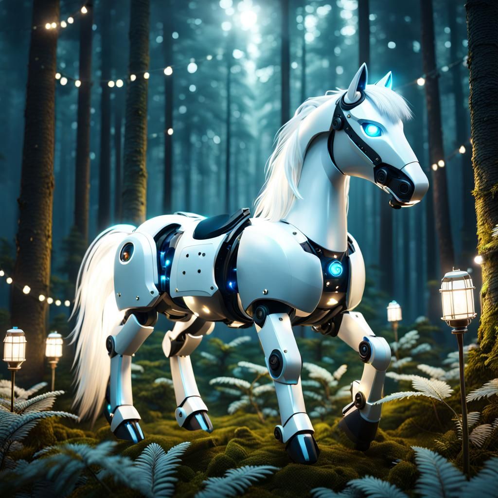 White Robotic Horse
