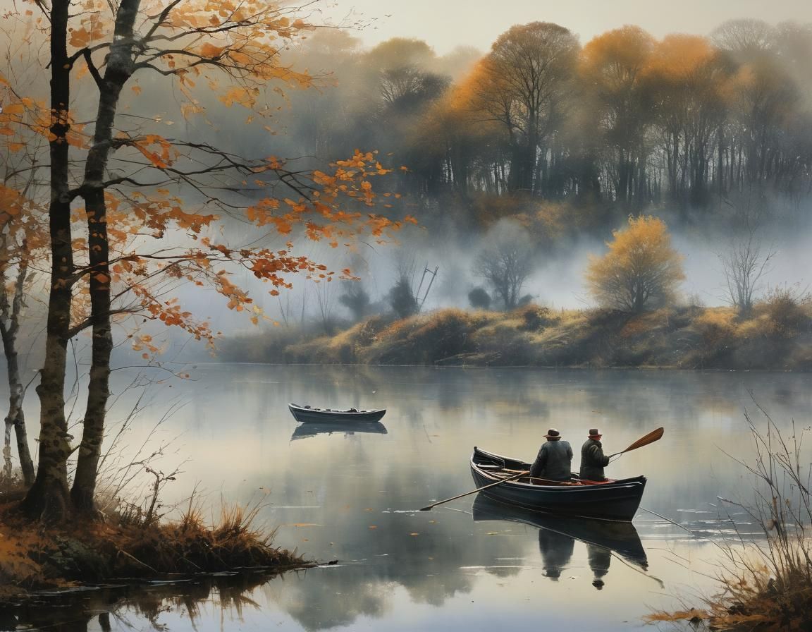 Autumn Frost Angler in Watercolor Style