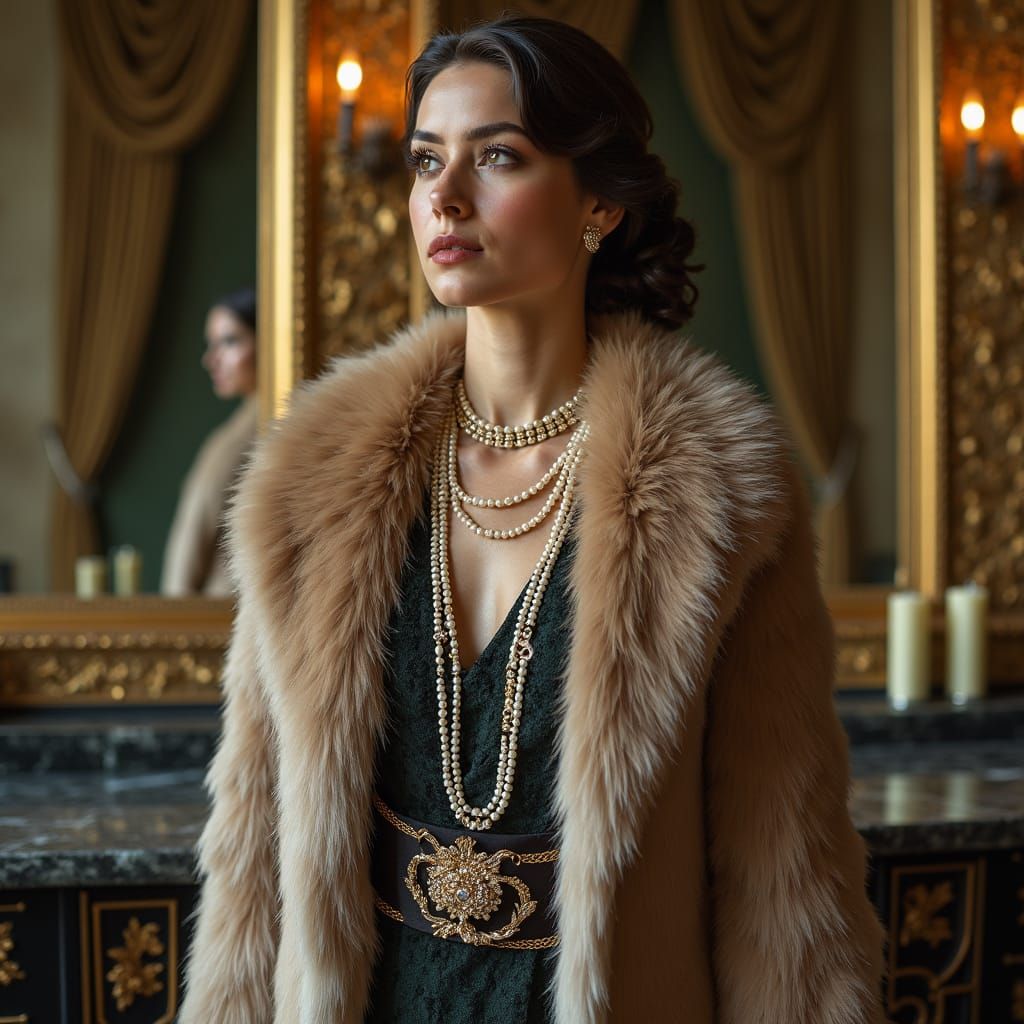 Elegant 1920s Woman in Art Deco Style