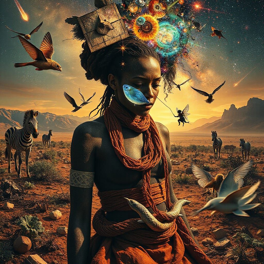 Surreal Transformation Dreamscape with Bioluminescent Plasma...