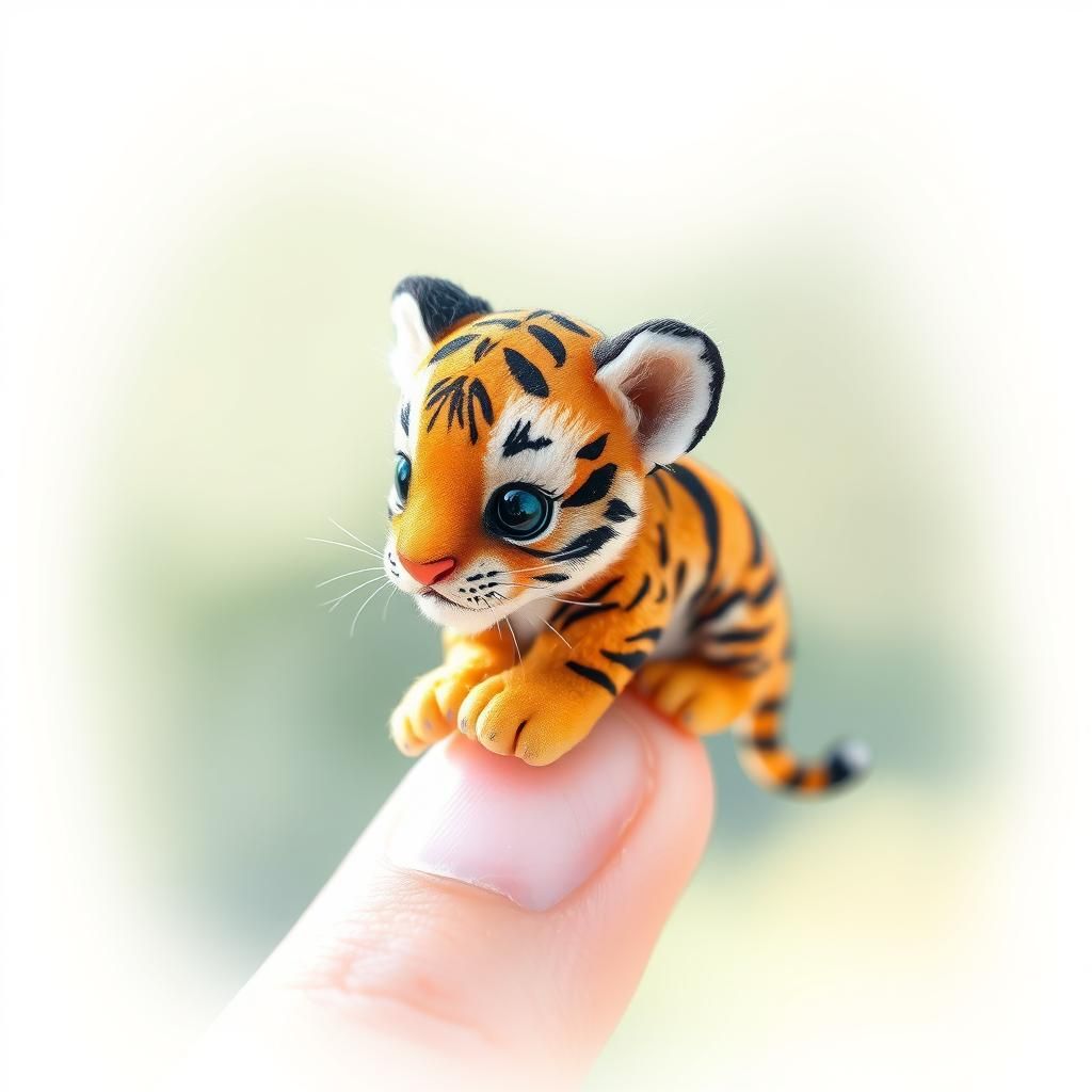 Miniature Bengal Tiger in Kawaii Style