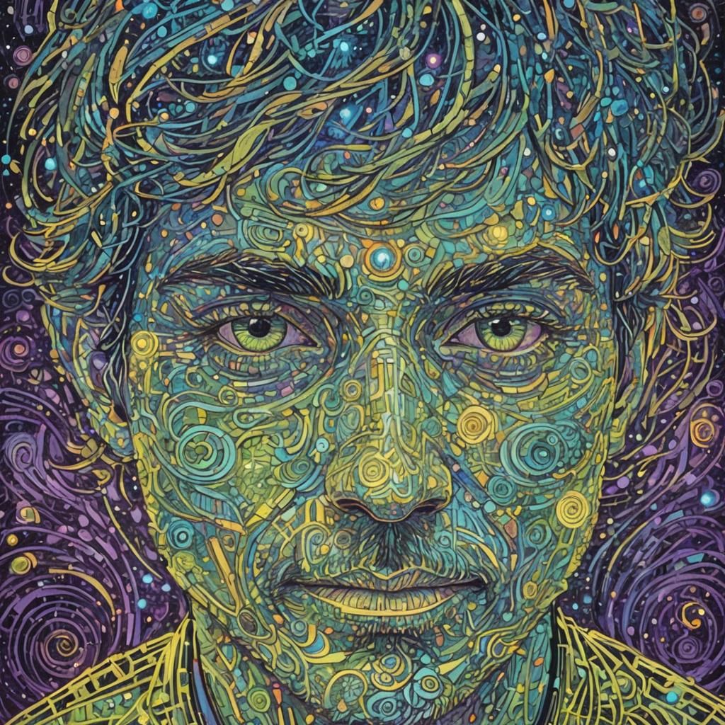 Luminous Portrait in Flowing Style