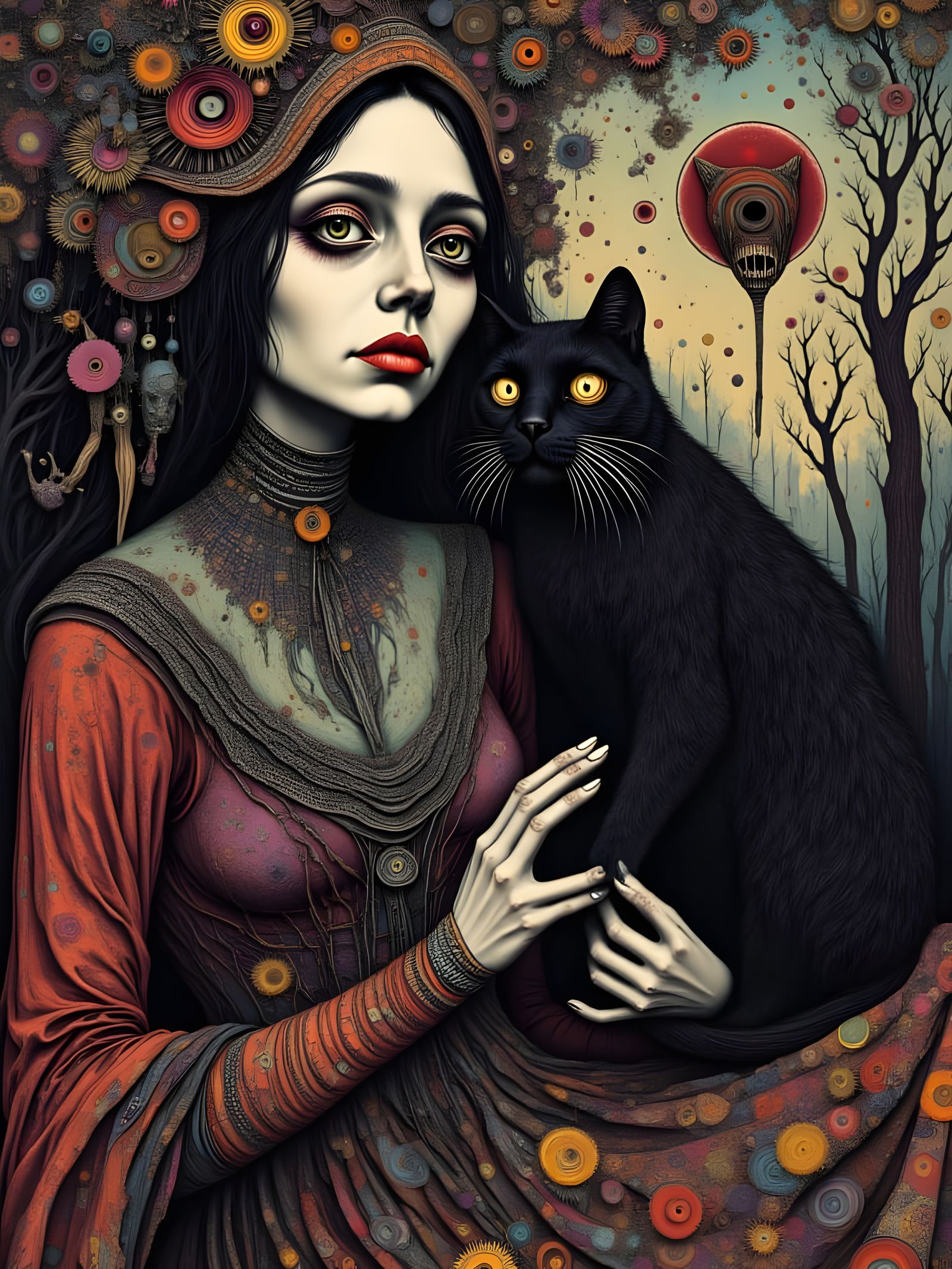 A witch and her cat