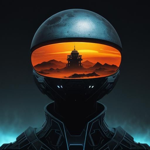 Surreal UFO over Deserted Landscape in Sci-Fi Style