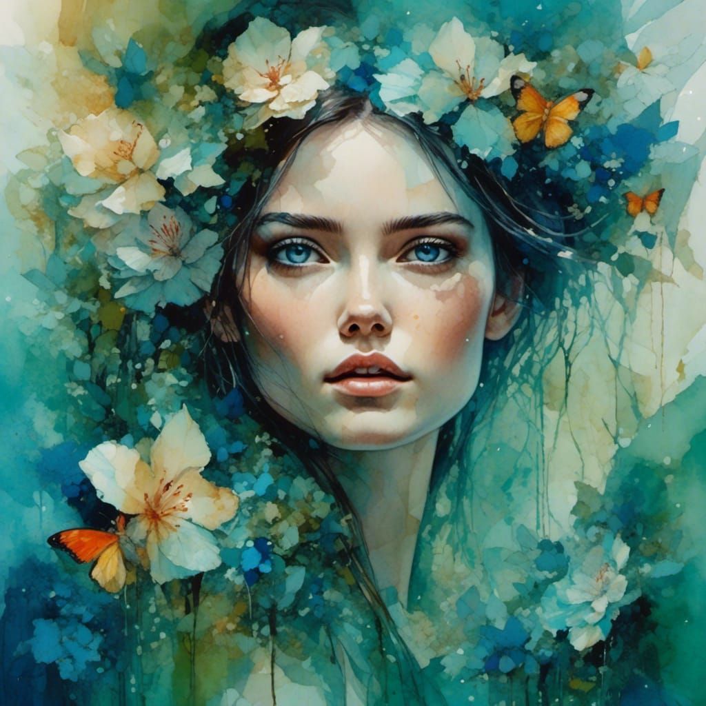 Surreal Spring Emerges: An Alcohol Ink Illustration