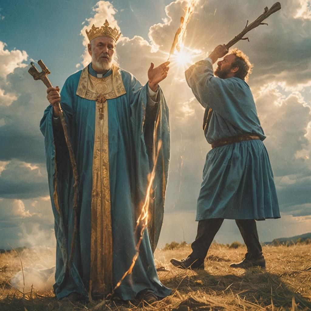 Dramatic Assault Under Divine Light, Greg Rutkowski Style