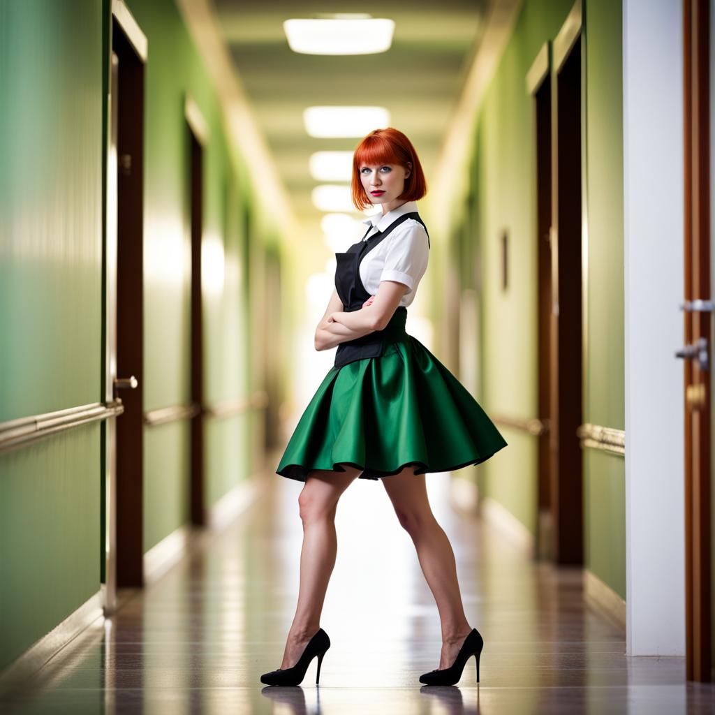 Maid in Short Skirt: Professional Photography