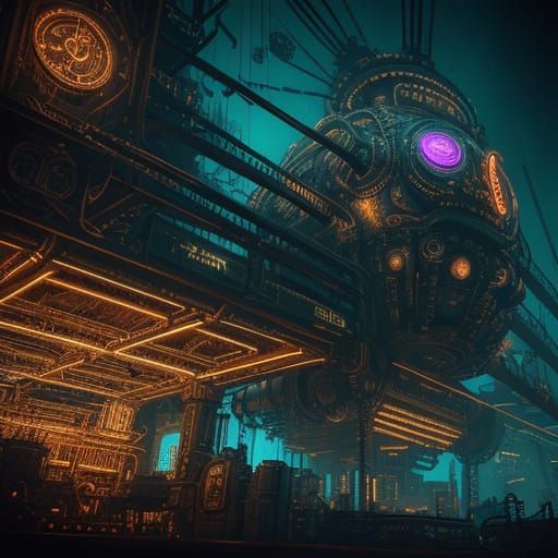 Biomechanical Steampunk Metropolis