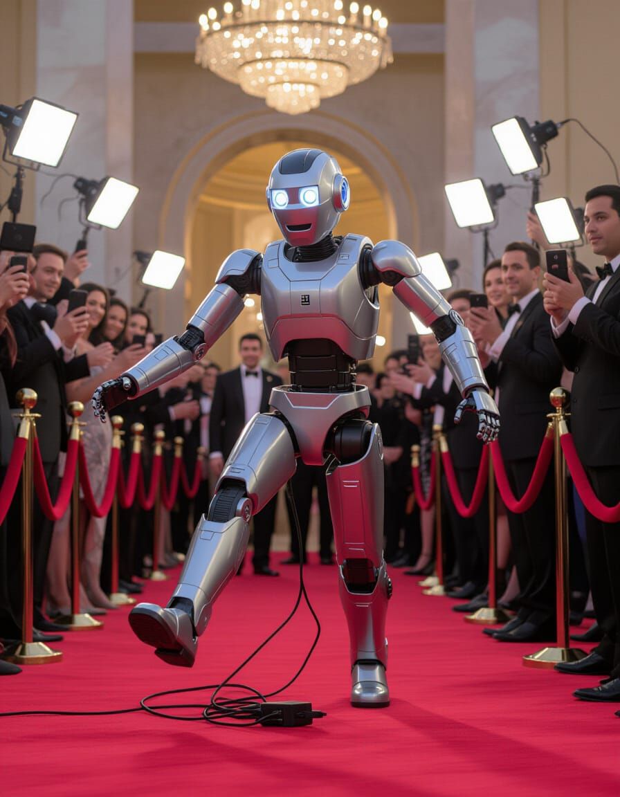 Robot Celebrity's Red Carpet Mishap Captured in Cinematic St...