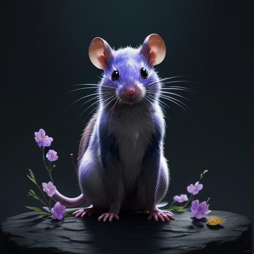 Otherworldly Mouse-Rat in Iridescent Crystal Cave