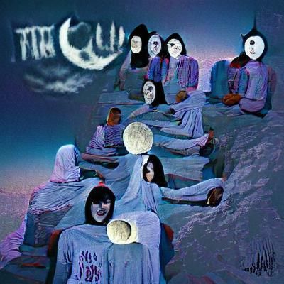 Eerie Moon Cult Gathering in Shadow