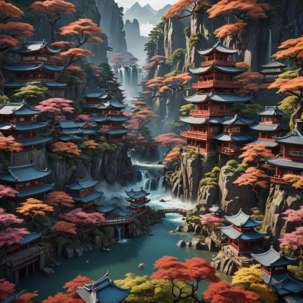 Detailed Matte Painting of Japan in 8K