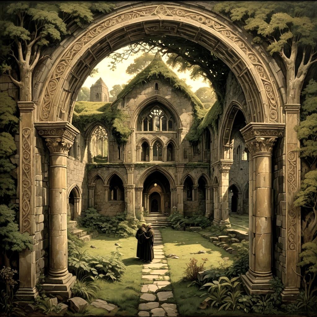 Llanilltud Fawr Monastery in Anime Style