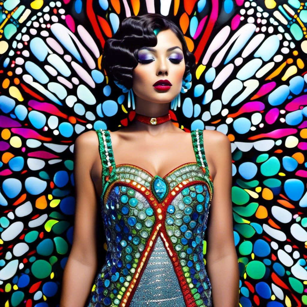 Flapper in Speakeasy with Oil Pastel Style