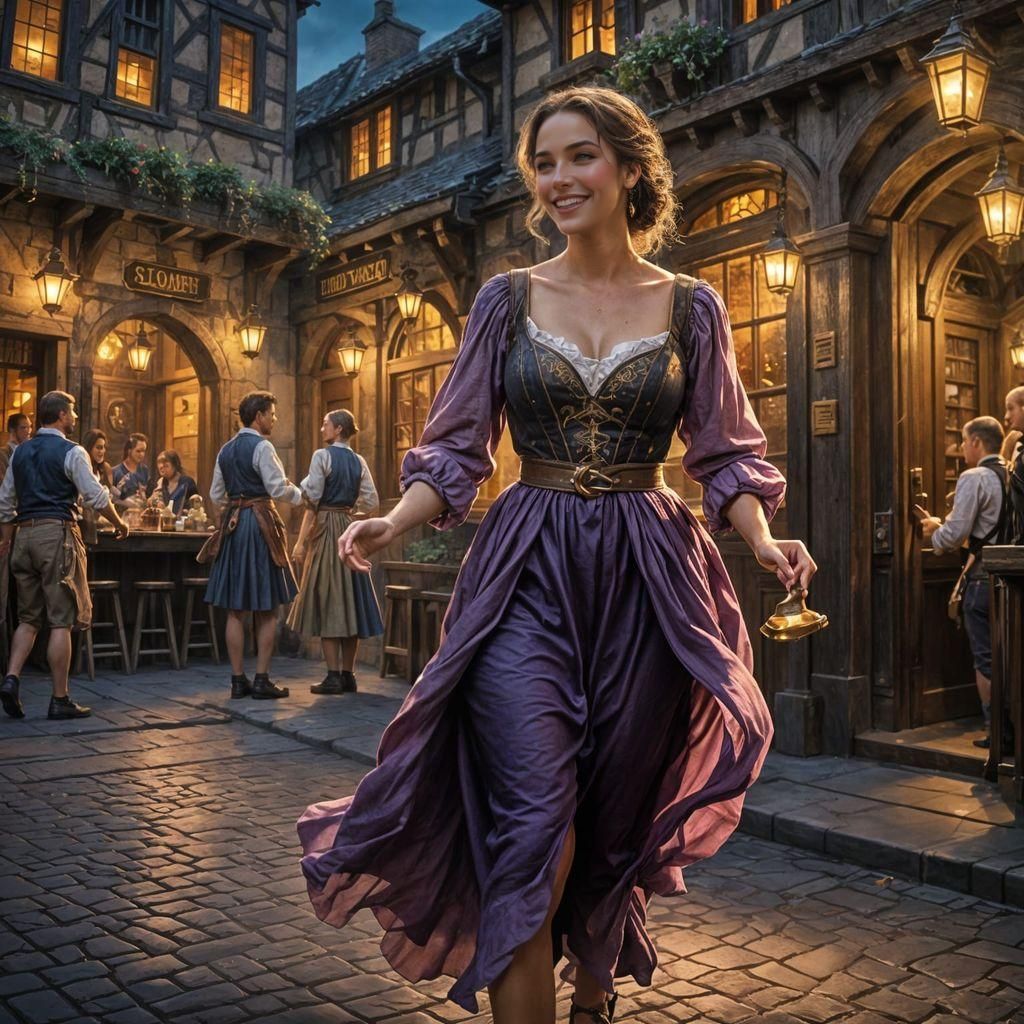 Fantasy Bard Enters Tavern in Dramatic Lighting