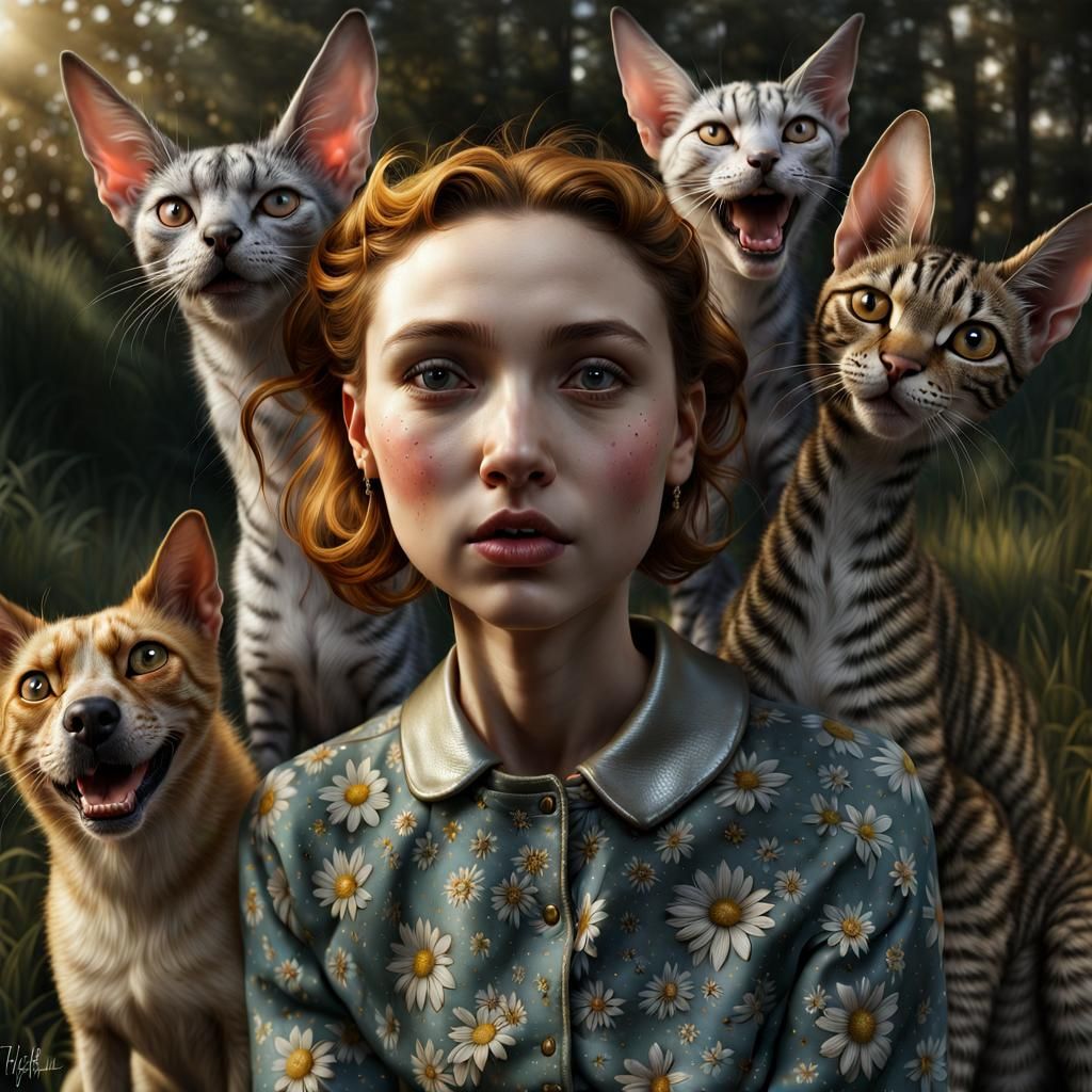 Emotional Alien People Pets in Dreamy Magical Realism