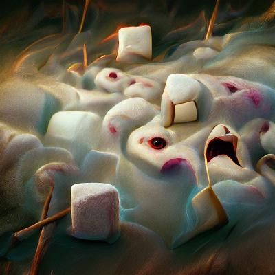 Dystopian Marshmallow Abstract in Dark Style