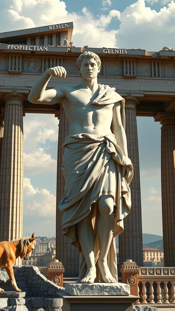 Majestic Marble Statue in Classical Style