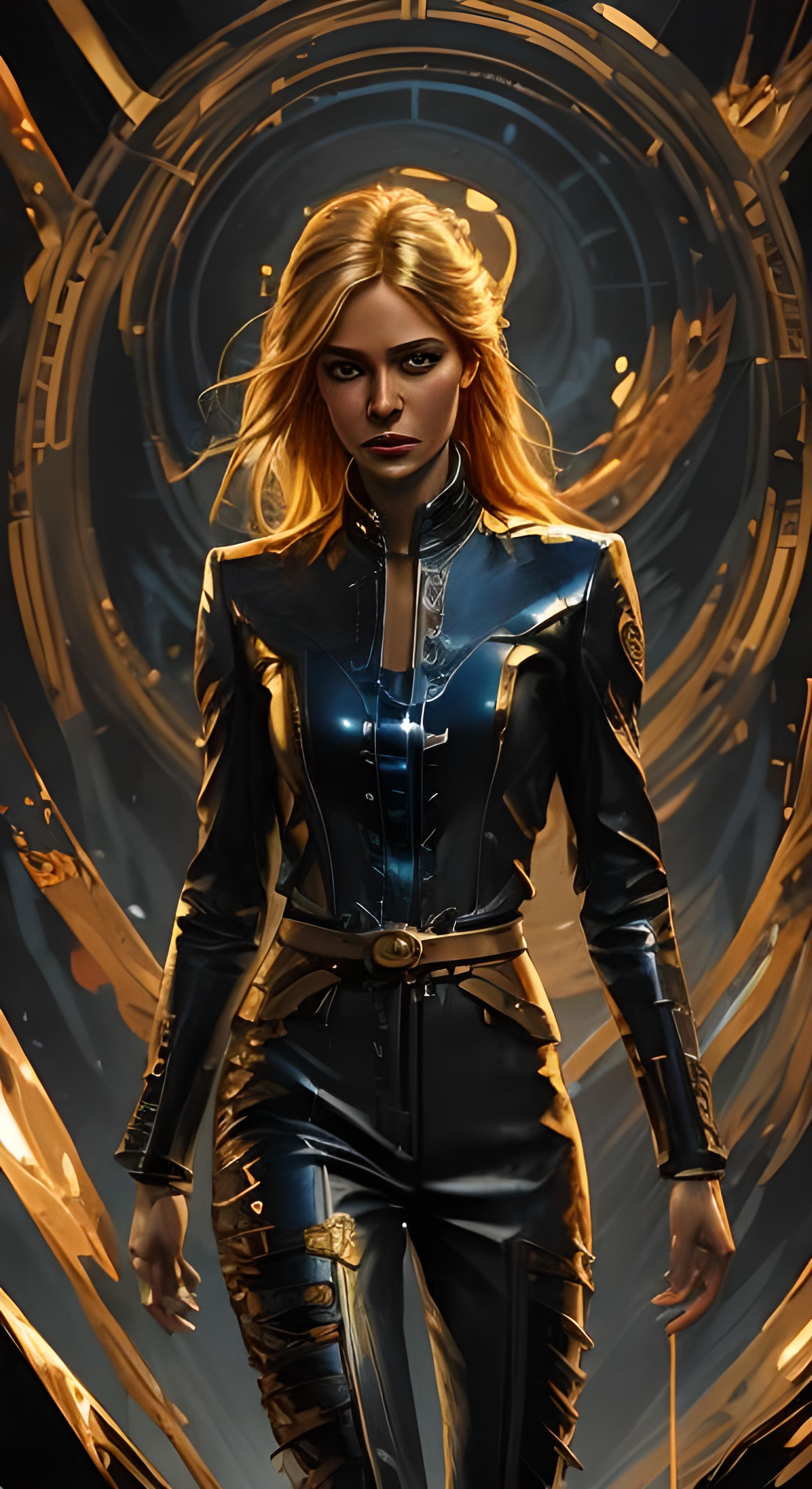 Freya in Leather Outfit: AI Generated Image