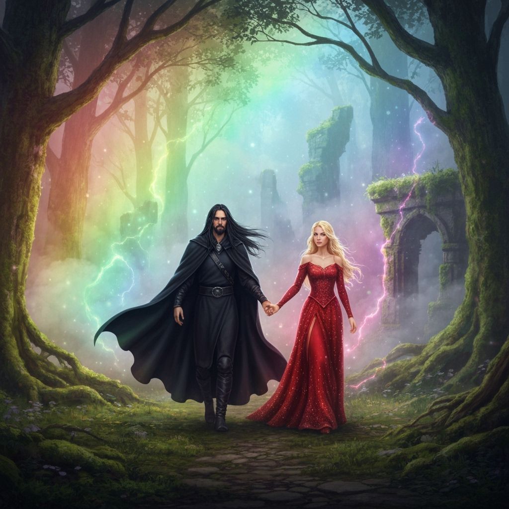 Wizard and Maiden in Magical Misty Ruins