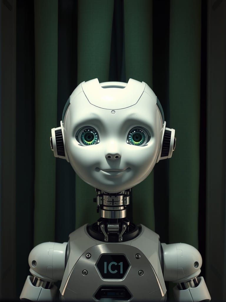 Android Robot I.D. Photo: Photorealistic Digital Art