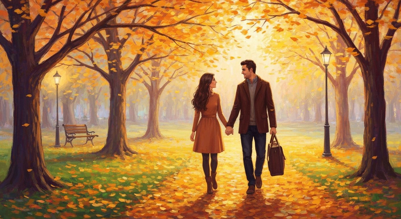 Autumn Stroll in Impressionistic Style